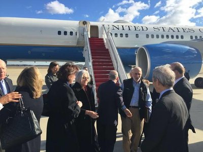 Alan Gross llegando a los Estados Unidos